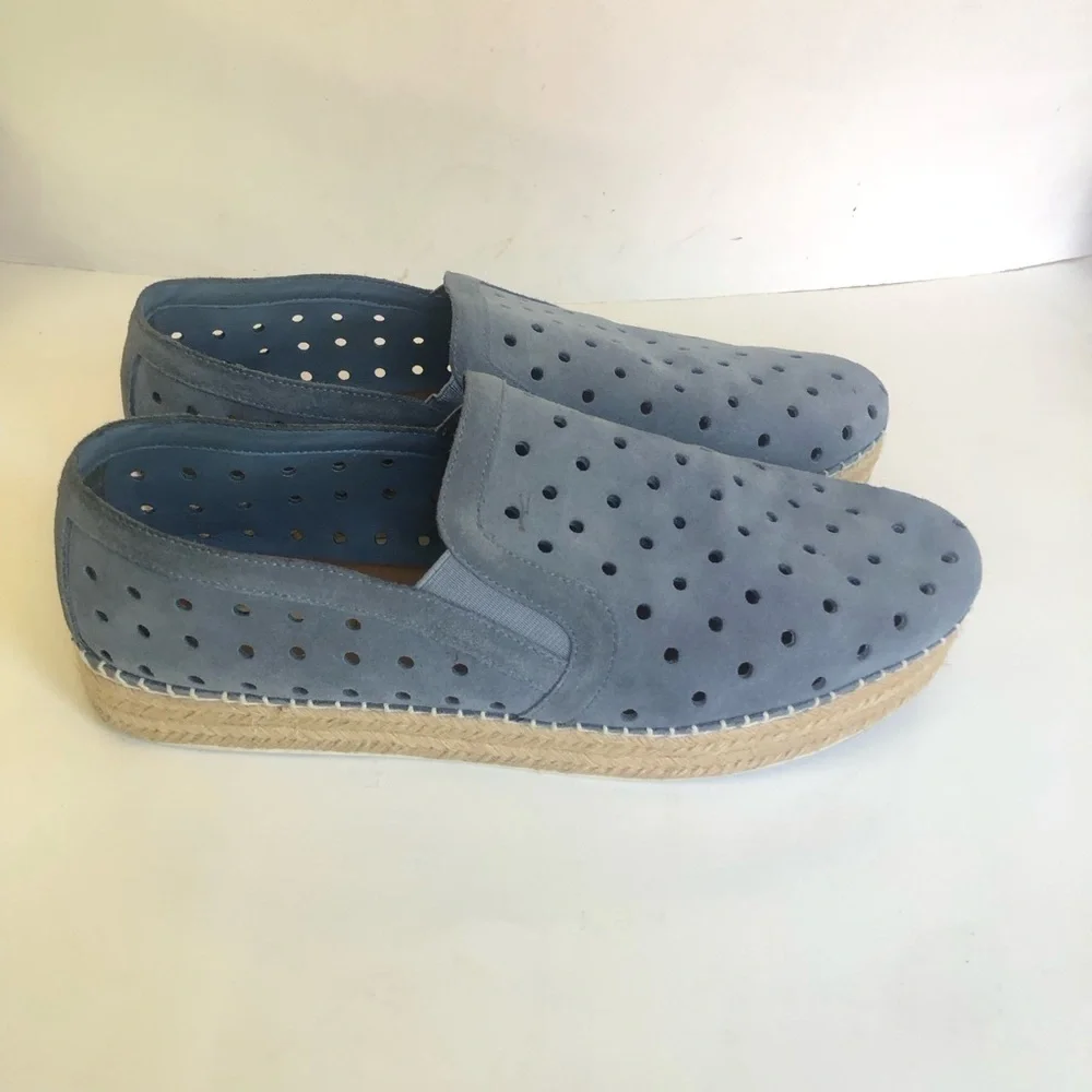 Steve Madden Women’s Widmer Suede Espadrille Platform Perforated Sneaker Size 11
